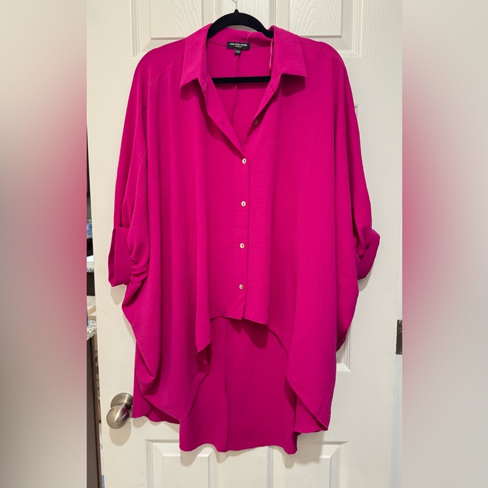 Cha Cha Vente Fuchsia Button Down Shirt
